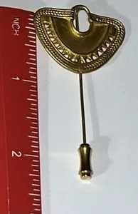 Authentic The Golden Sceptre of Ancient Echoes: 24k Gold-Plated Pre-Columbian Ethnic Stick Pin