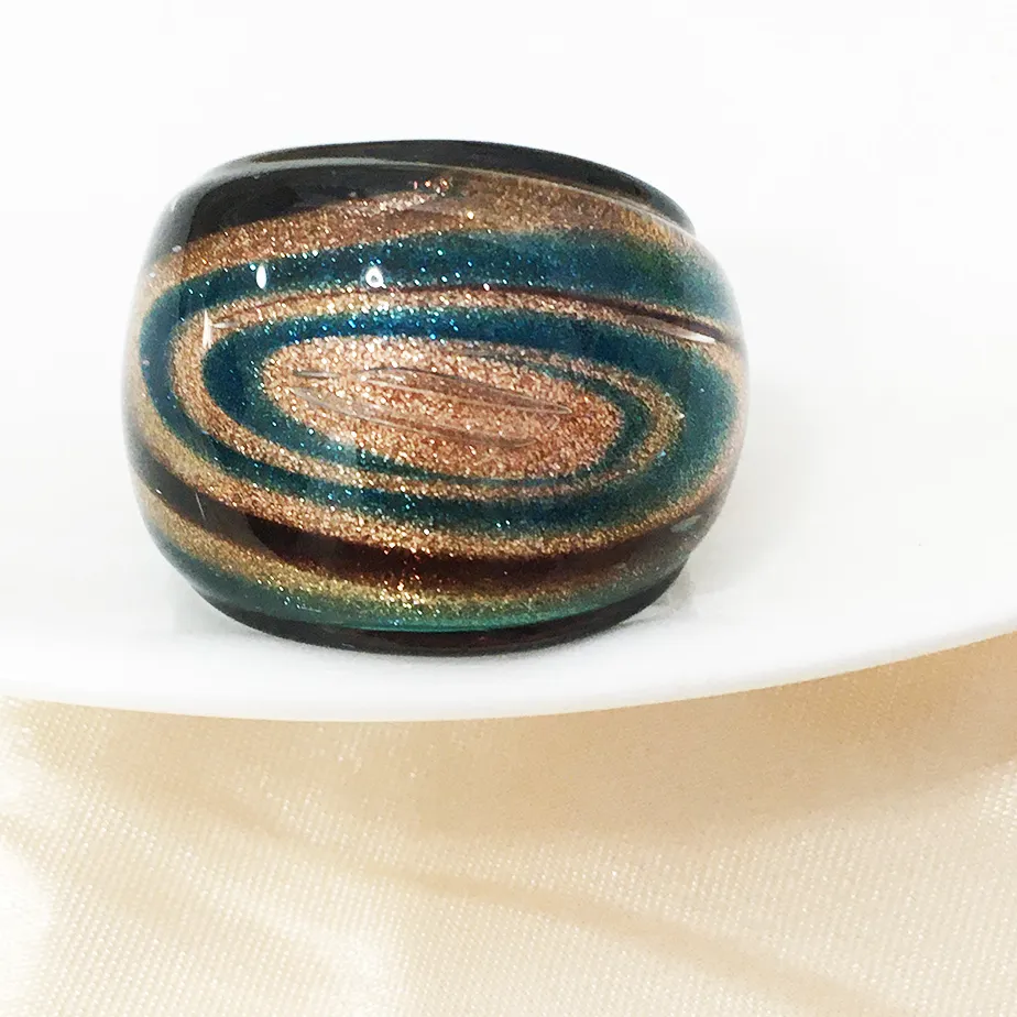 Authentic Celestial Azure Echoes Vintage Murano Glass Band