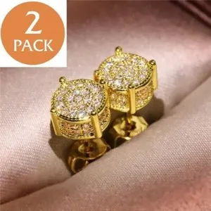 Authentic Celestial Radiance Golden Studs: A Talisman of Luminous Grace