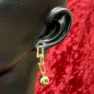 Authentic Ethereal Harmony: Golden Ball Drop Earrings Attune You to Serenity