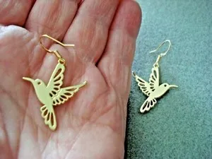 Authentic Hummingbird Drop Earrings Golden Talisman Of Joy And Swift Healing