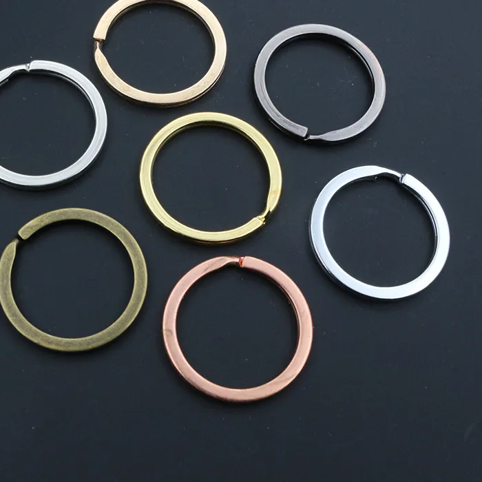 Authentic 20Pcs 25 28 30mm Gold Silver Plated Key Ring Llaveros Clasp Findings Chain Split For Jewelry Making