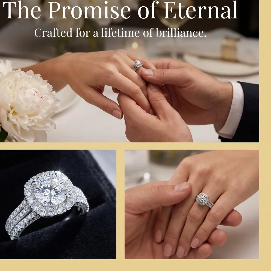 Authentic The Celestial Halo Promise Ring of Eternal Devotion