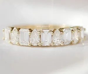 Authentic The Eternal Union Moissanite Band in Radiant 14K Yellow Gold
