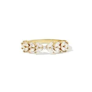 Authentic Celestial Marquise Moissanite Band – 14K Gold‑Plated Love Seal