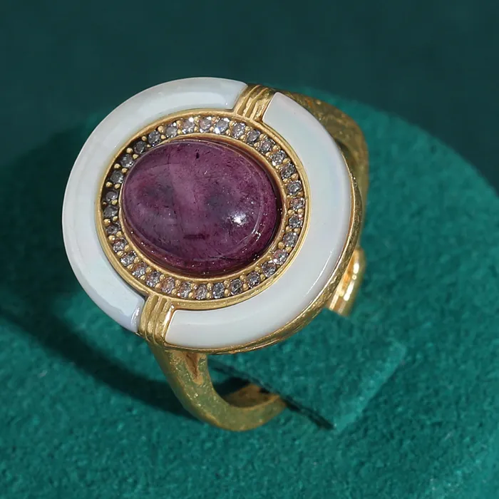 Authentic Glacial Prism Amulet Pink Purple Crystal With Golden Radiance