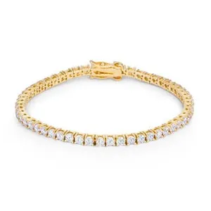 Authentic Radiant Luminescence Tennis Bracelet in Gold or Rhodium Plating with Cubic Zirconia