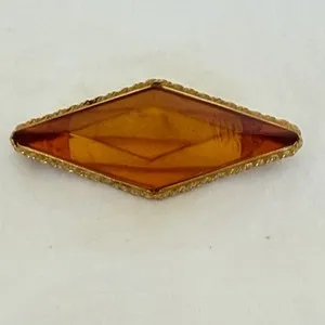 Authentic The Golden Solar Tear: Vintage Baltic Amber Diamond Brooch