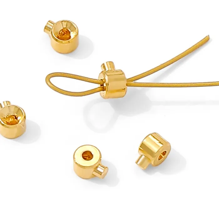 Authentic 18K Gold Plated Round Crimp End Bead,Brass Crimp Beads For Jewelry Making Supplies,Lamps For Jewelry,DIY Bracelets Accessorie