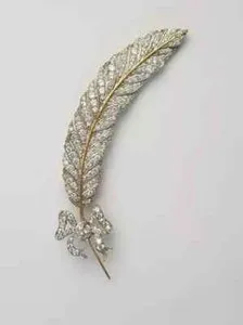 Authentic The Gilded Plume of Celestial Grace Brooch