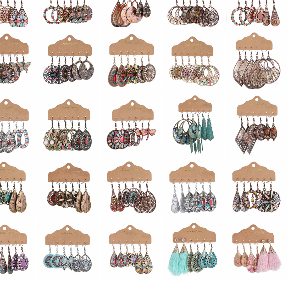 Authentic Sacred Blooms of the Eternal Cycle: A Boho Geometric Earring Collection