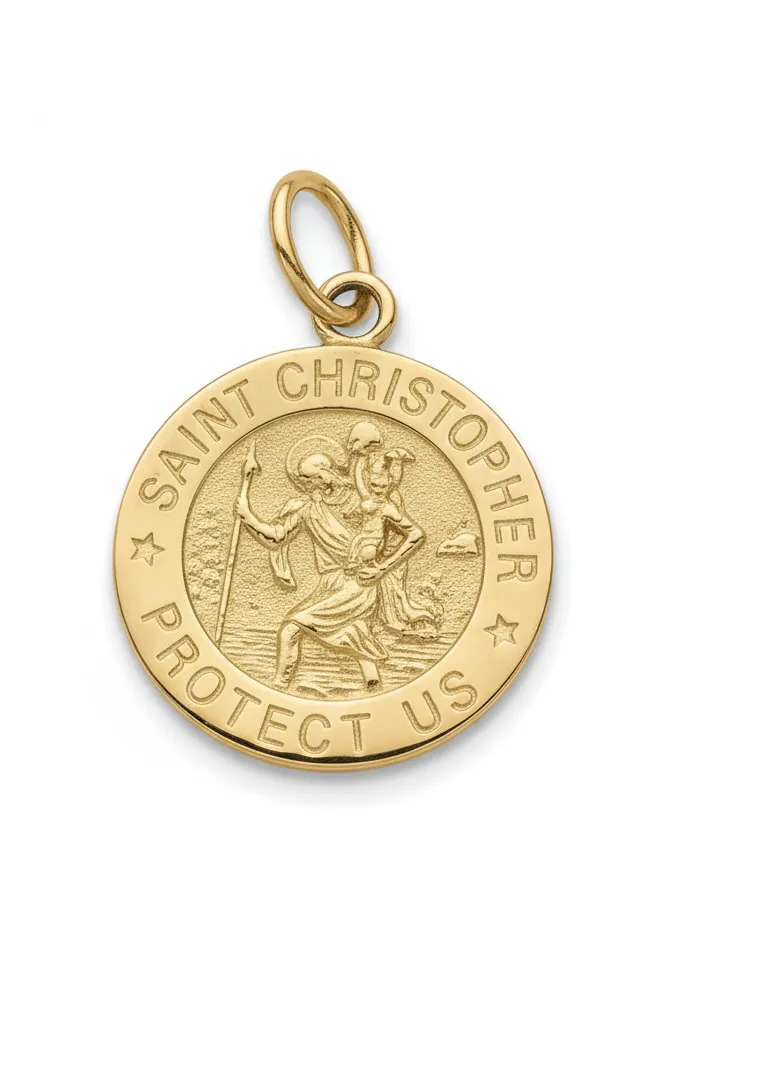 Authentic The Golden Wayfarer: Saint Christopher 14K Gold-Plated Voyager Talisman