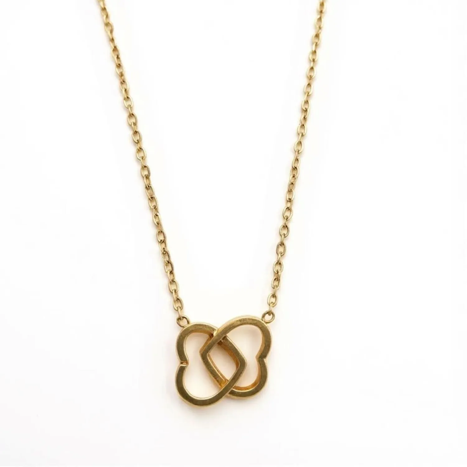 Authentic Enchanted Double Heart Gold Pendant: Emblem of Eternal Love and Protection