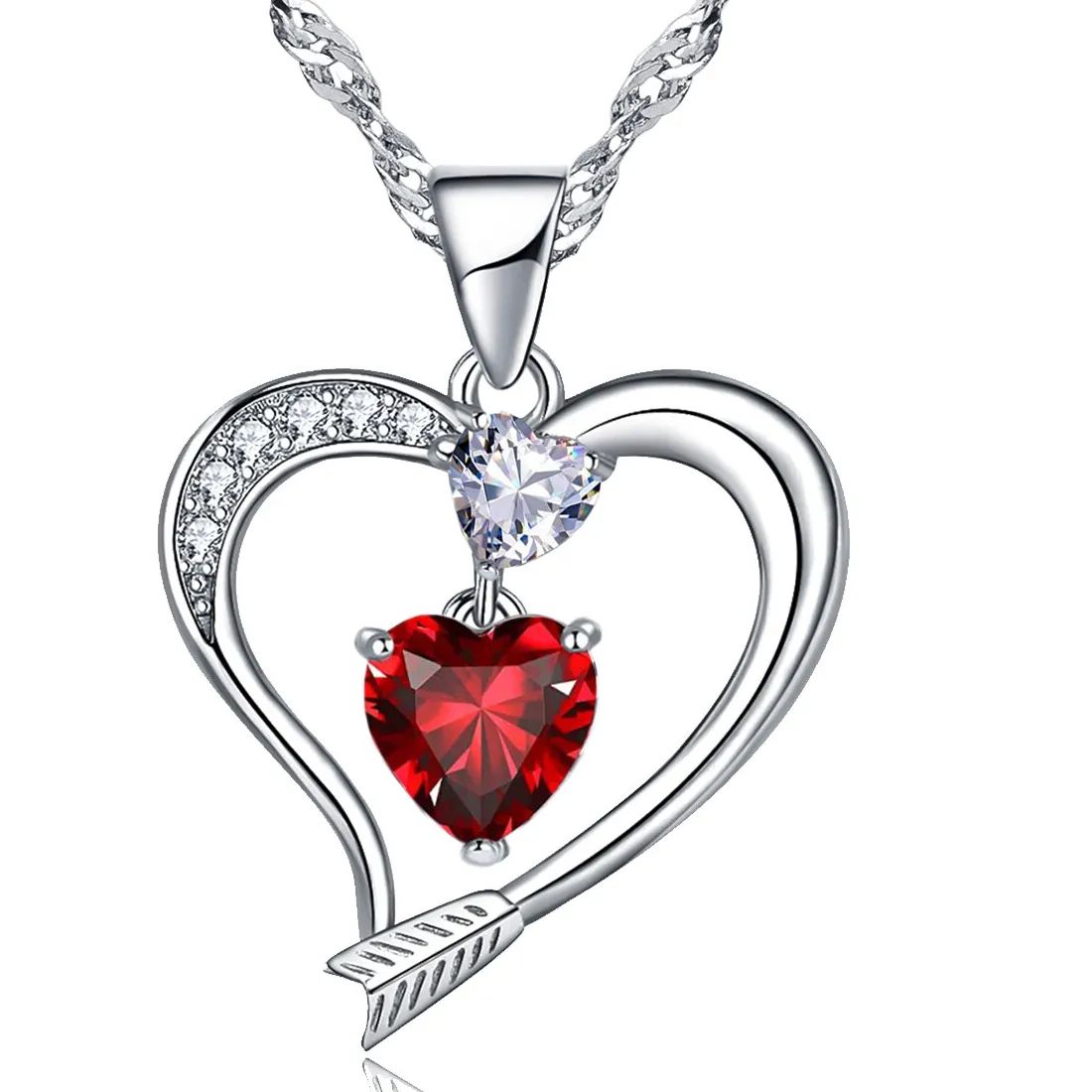 Authentic Mystic Arrow of Destiny - Birthstone Heart Necklace