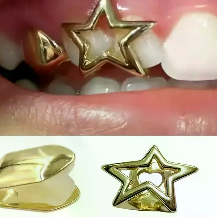 Authentic Astral Pentagram Double Tooth Grills: Celestial Armor for the Modern Mystic