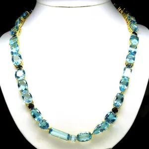 Authentic Celestial Azure Topaz Talisman in Radiant Gold-Plated Silver