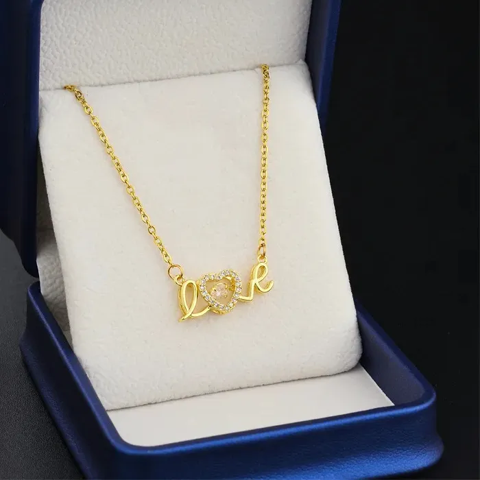 Authentic Heart of Devotion: 18K Gold Plated Cubic Zirconia Pendant