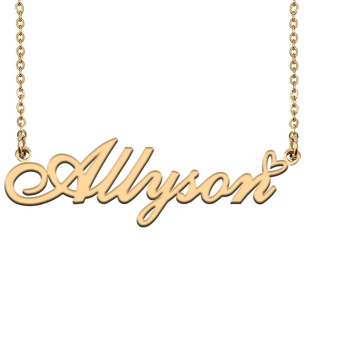 Authentic 18K Gold Plated Name Necklace Allyson Necklace for Women Heart Pendant Jewelry G