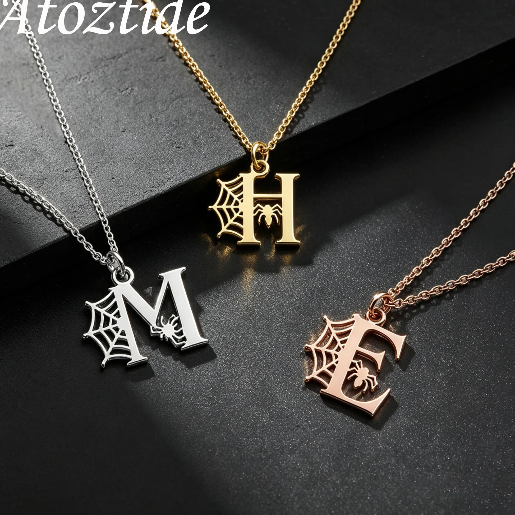 Authentic The Weaver’s Sigil: A Personalized Gothic Web Initial Amulet