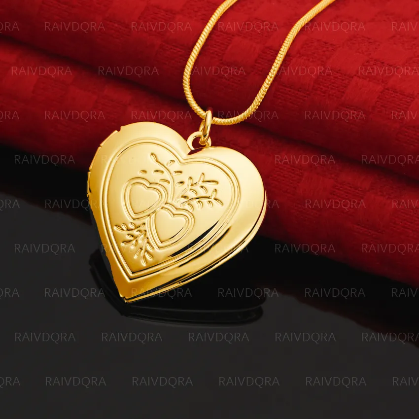 Authentic 18K Gold Plated Heart Pendant Necklace For Women Charm Trend Birthday Gifts Party Fine Jewelry