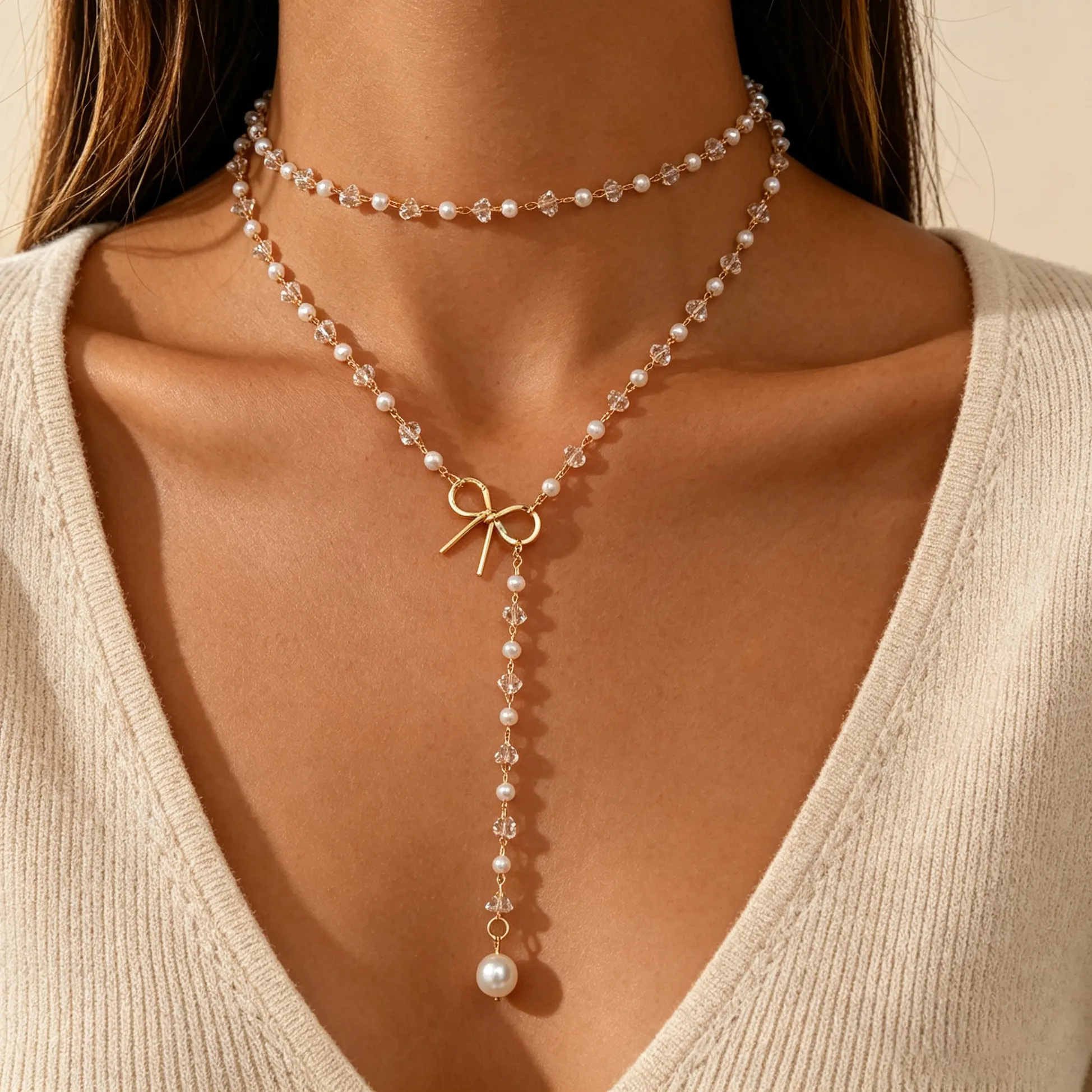 Authentic Radiant Bow of Grace Gold-Plated Lariat