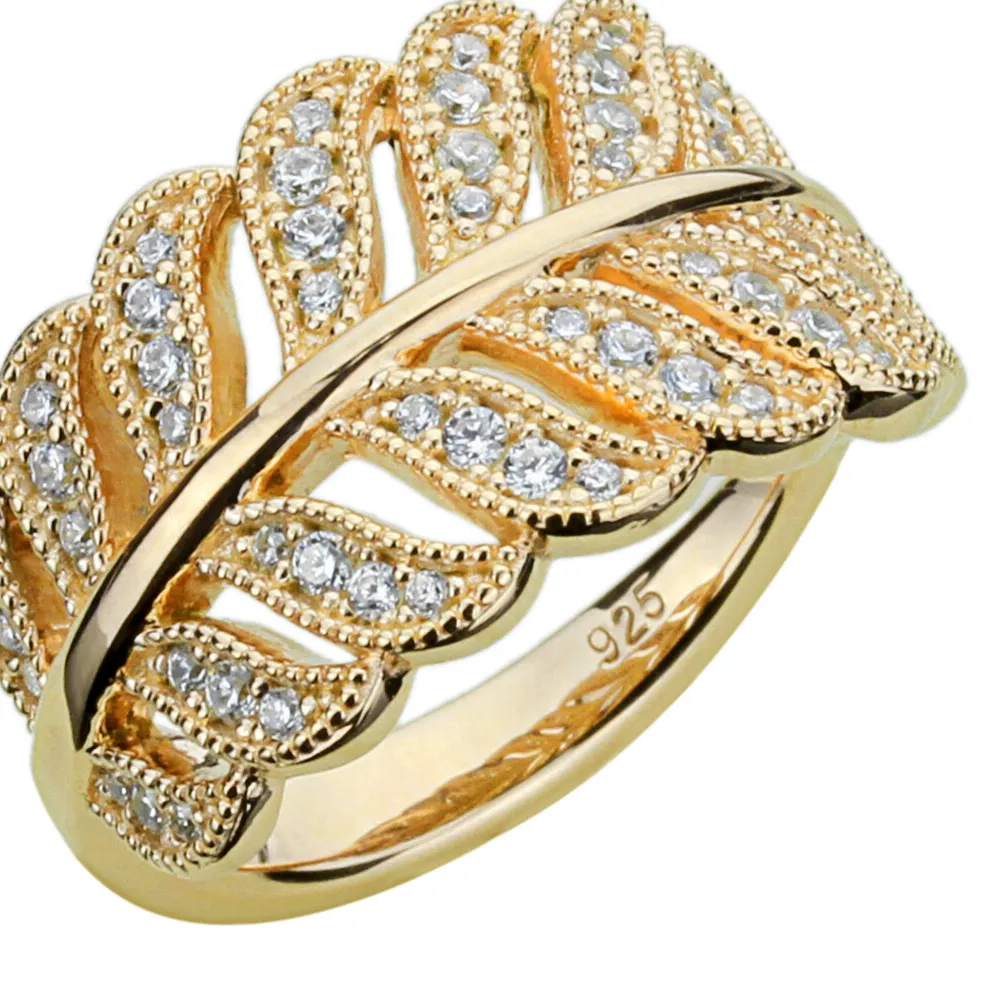 Authentic The Verdant Whisper Pave Leaf Ring
