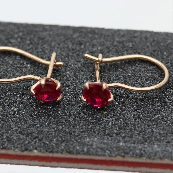 Authentic Crimson Heart Amulet: The Rose-Gold Radiance Earrings