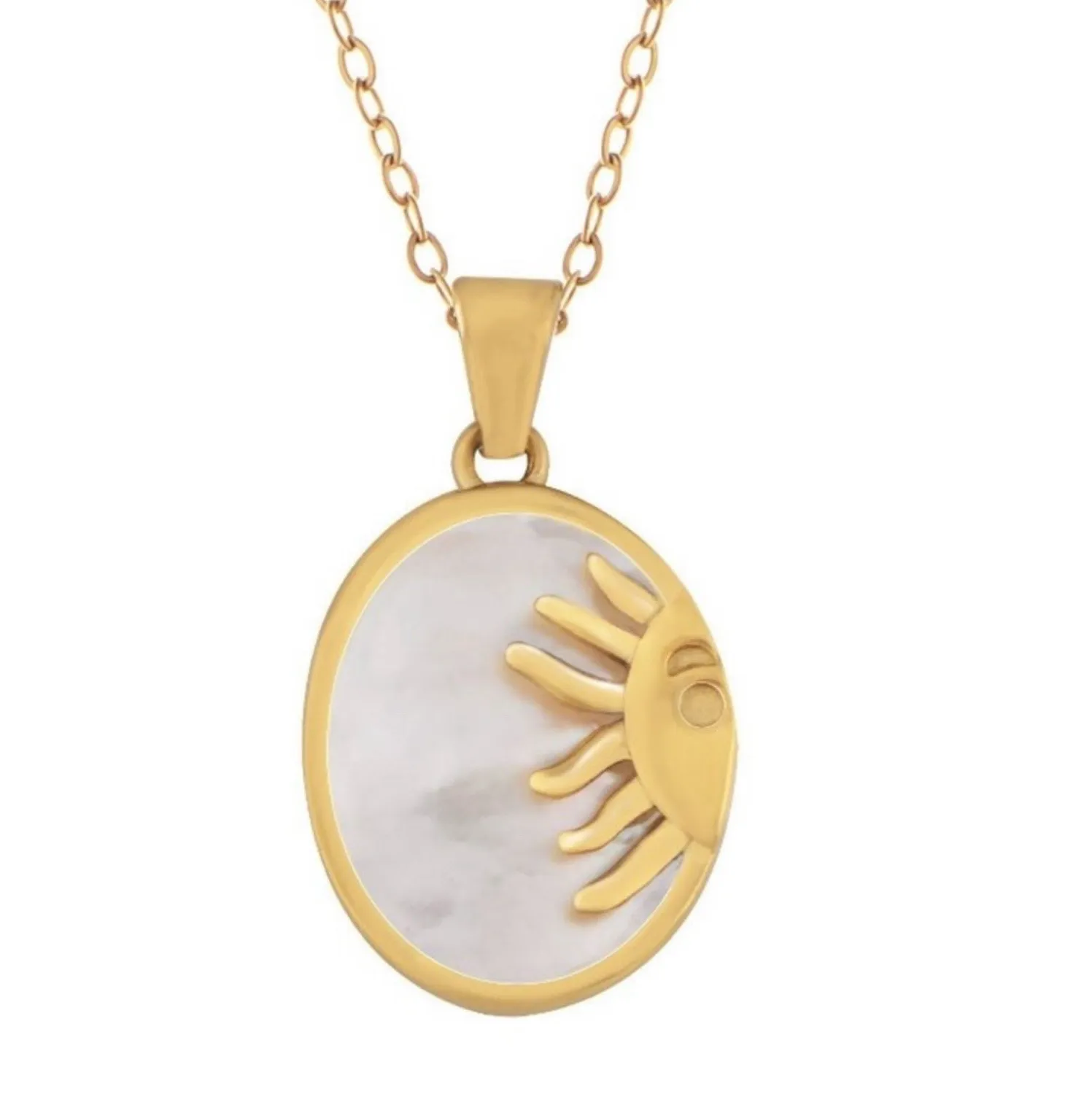 Authentic Solar Mirror Talisman Necklace – 18k Gold Plated 316L Sun Pendant