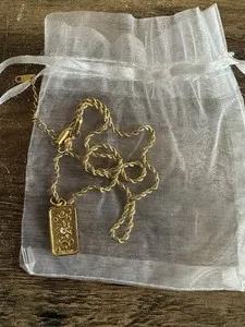 Authentic Gold Plated Tarot Card Necklace - "The Sun" Pendant with Rope Chain - 18K Stamp!