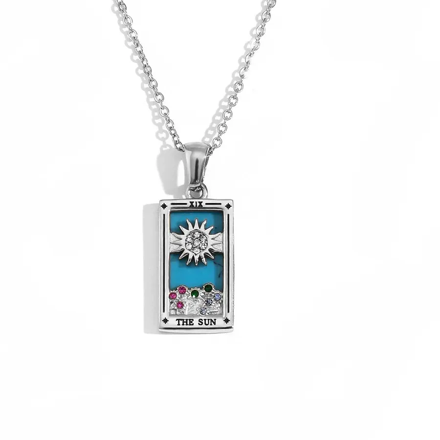 Authentic Whispers of the Oracle: 18K Gold Plated Tarot Card Pendant