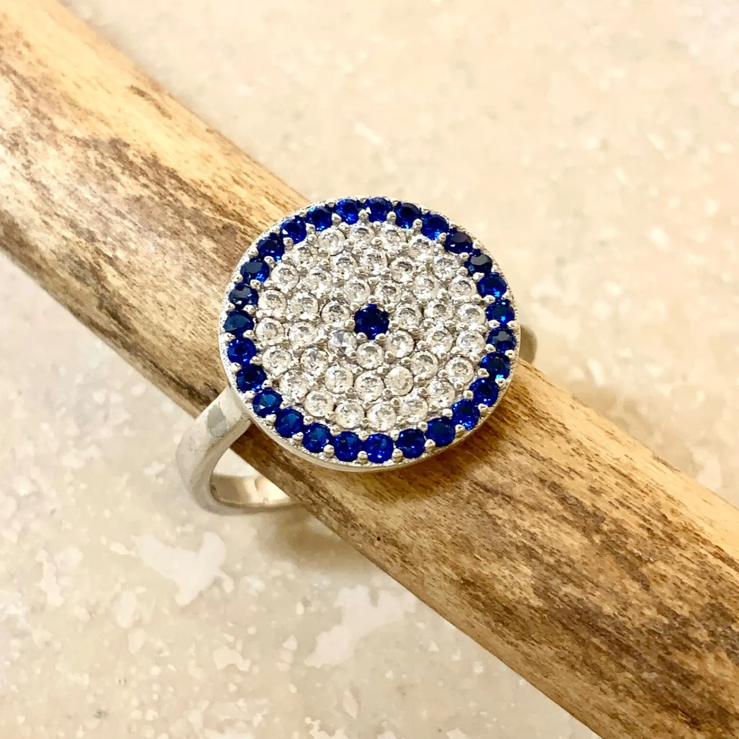 Authentic The Gaze of Sanctuary: 14k Gold-Plated Evil Eye Ring