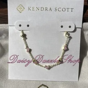 Authentic The Haven Heart Golden Enamel Chain Bracelet