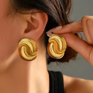 Authentic Celestial Spiral Gold-Plated Totem Studs
