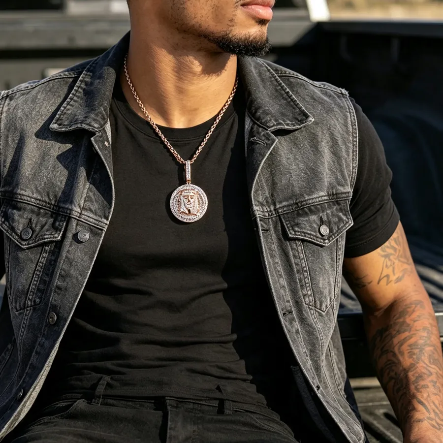 Authentic Celestial Beat Pendant: Avatar Halo with Shimmering Zircon