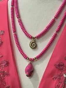Authentic Radiant Tides - The Twin Pink Sea Shell Gold-Plated Talismans