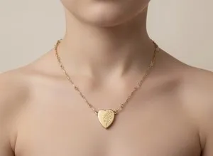 Authentic The Whispering Blossom Heart Gold-Plated Child's Pendant