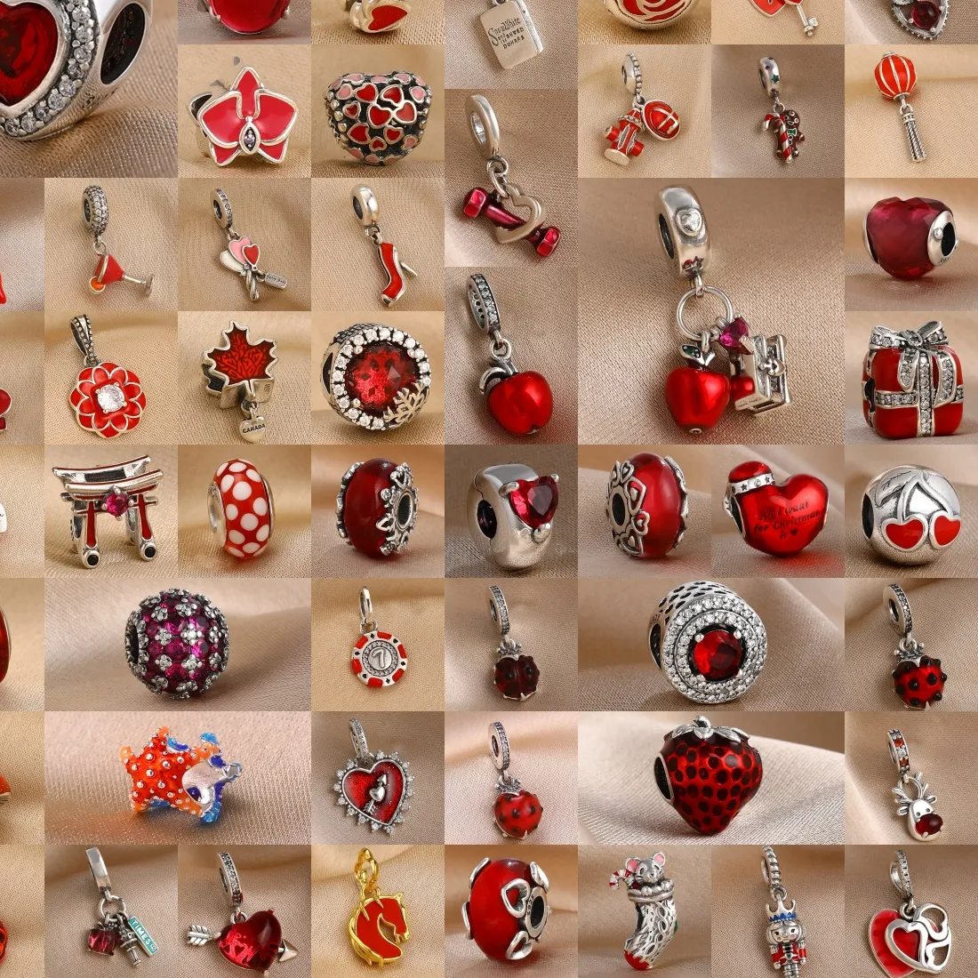 Authentic Scarlet Whisper: 925 Silver High‑Heel Lipstick Apple Heart Talisman