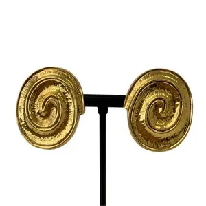 Authentic Celestial Tide: Yves Saint Laurent Gold‑Plated Seashell Earrings