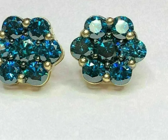 Authentic Enchanted London Blue Topaz Starlight Studs – 14k Gold‑Plated