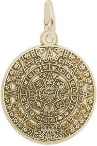 Authentic Radiant Aztec Sun Charm – Gold‑Plated Sterling Silver Talisman