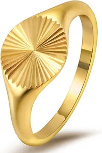 Authentic Solar Embrace 18K Gold‑Plated Sun Ring – Dainty Stackable Pinky Talisman