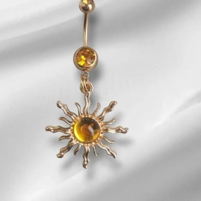 Authentic Radiant Solar Attunement Gold-Plated Sun Pendant Earrings