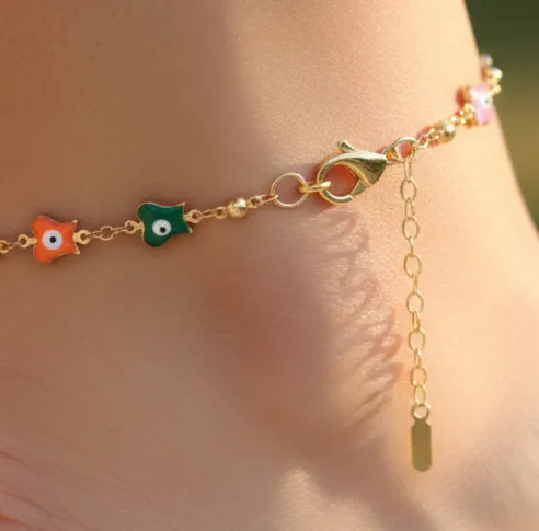 Authentic Celestial Guardian: The Luminous Evil Eye Anklet