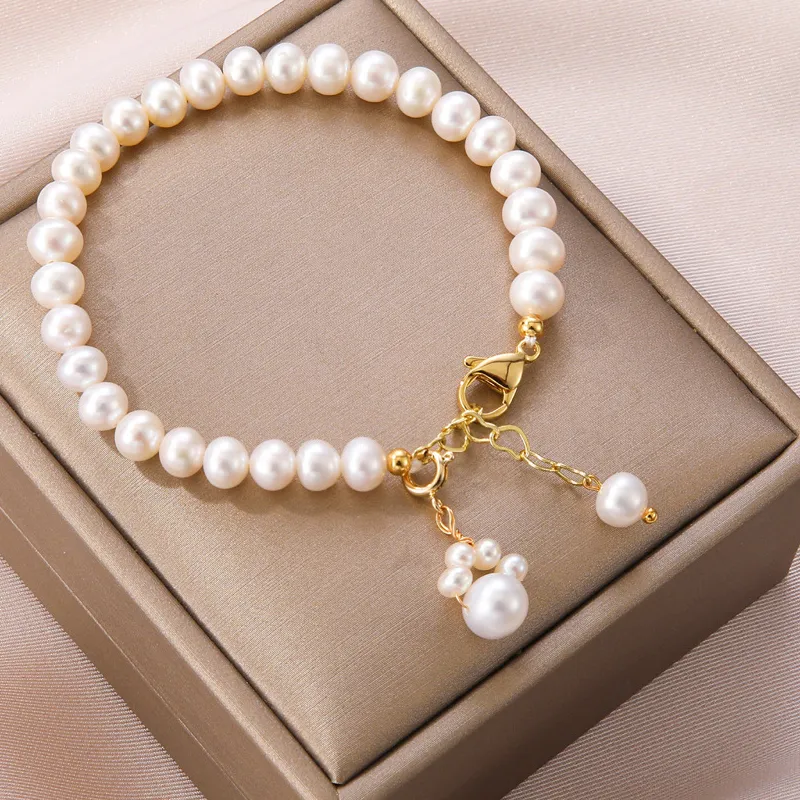 Authentic 100% Natural Freshwater Pearl Lovely Cat's Paw 14K Gold Filled Female Charm Bracelet Jewelry Women Birthday Gifts No Fade 2027