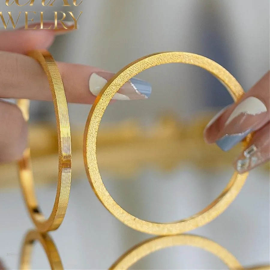 Authentic High-End Sand Gold Twisted Pattern Bracelet Luxury Quality Fine Jewelry Exquisite Elegant Popular Best Charms Young