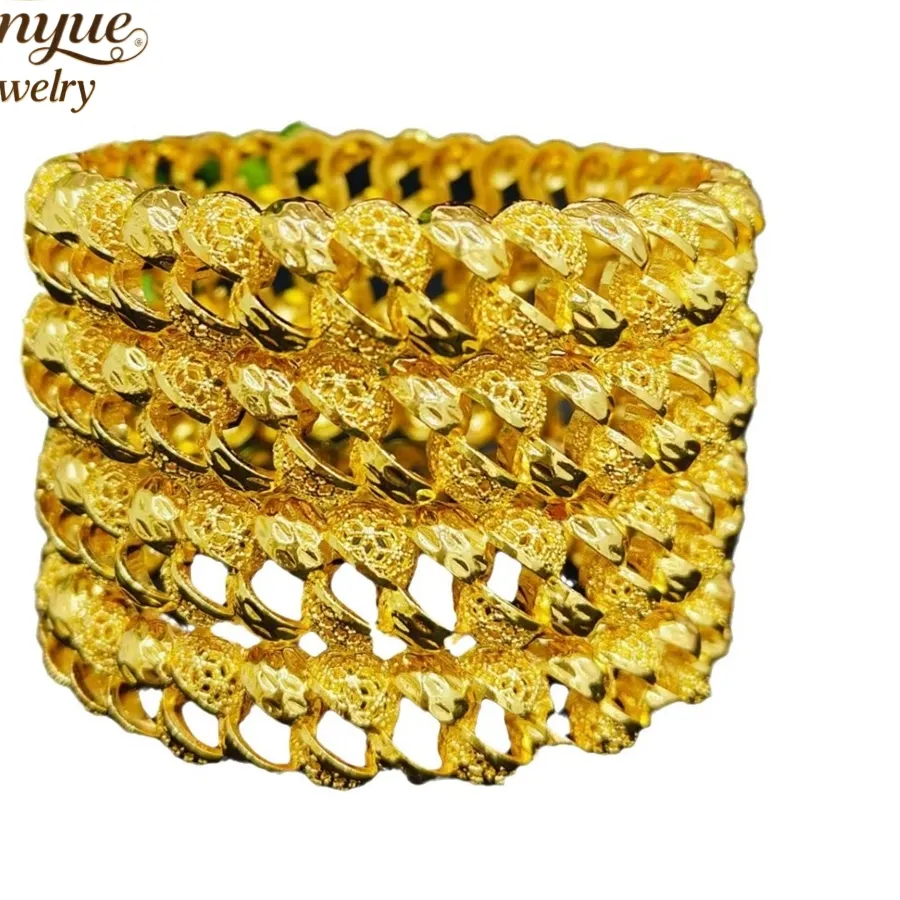 Authentic High-end Sand Gold Hollowed-Out Bracelet Luxury Quality Jewelry Best Selling Fashion Fine Jewelry Exquisite Charms Popular Gift