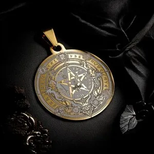 Authentic Tetragrammaton Pentagram Star Necklace: The Golden Seal of Solomon