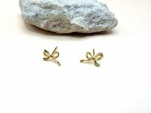 Authentic Celestial Bow of Whispering Light – Gold‑Plated Silver Studs
