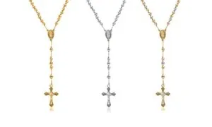 Authentic Sacred Path: 18K Gold-Plated Beaded Devotional Cross