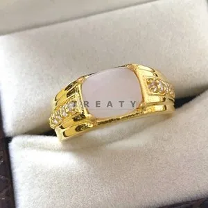 Authentic The Lunar Radiance Gold-Plated Moonstone Ring